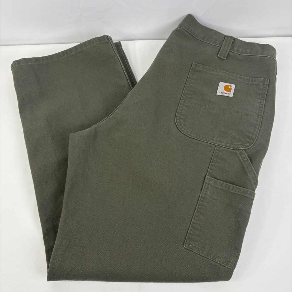 Carhartt Men's Relaxed Fit Washed Duck Pants Moss Green Canvas 101710-316 40x30